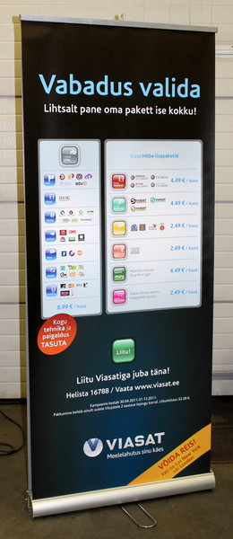Kaksipuoleinen Roll Up kuvateline Kaksipuoleinen Roll Up kuvateline