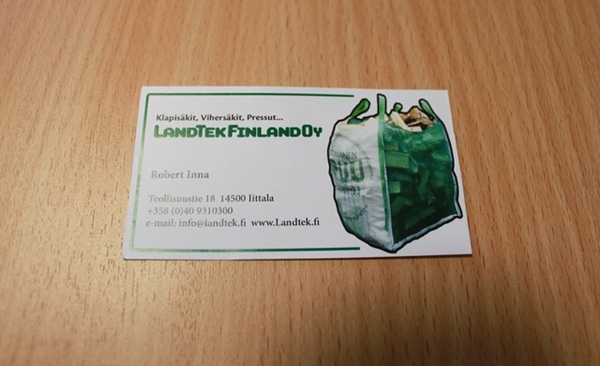 Visiitkaart Landtek Finland